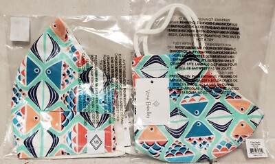 Vera Bradley Go Fish Cotton Fitted Face Mask Adult Women Men NWT QTY 2