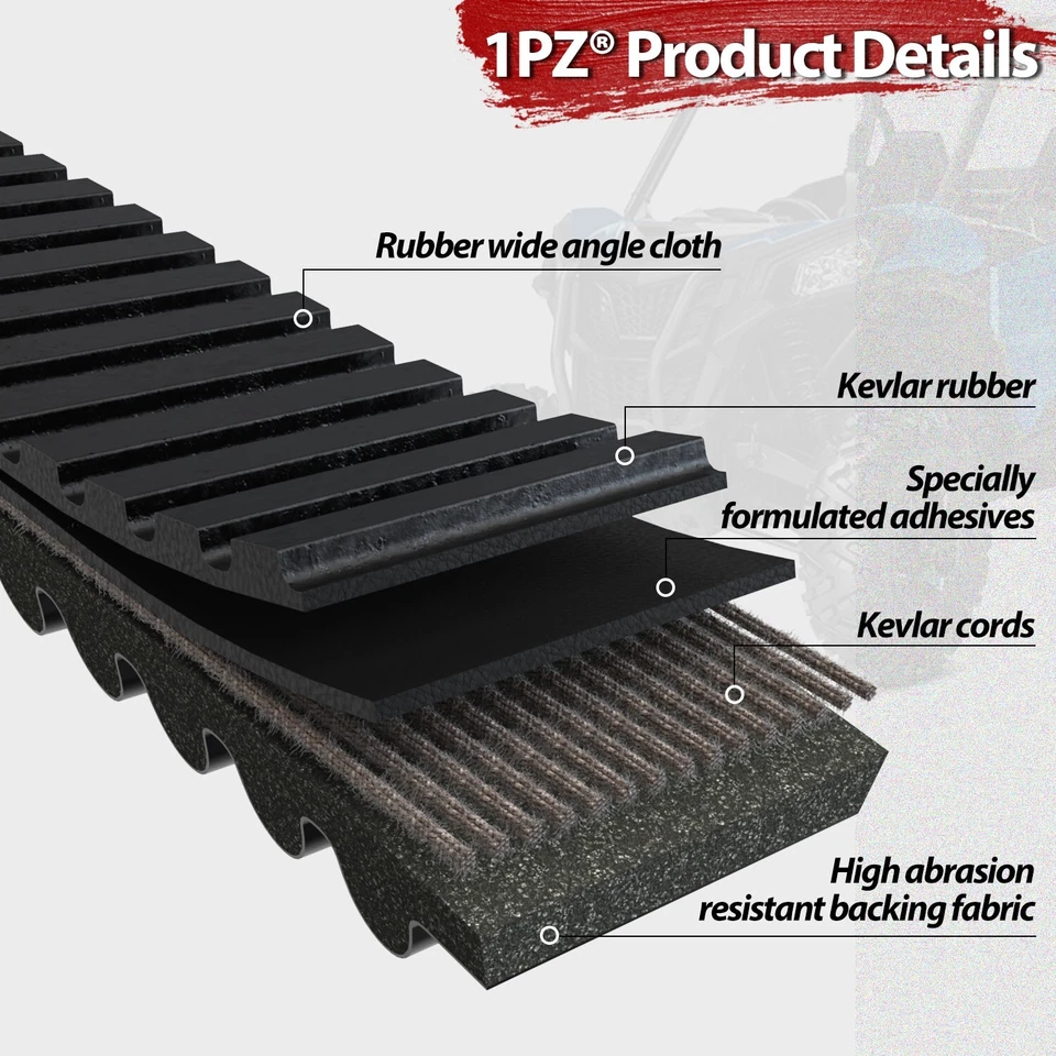 Drive Belt For Ski-Doo GSX GTX MXZ Renegade 600 800 900 1200 OEM #417300383 - Image 2 of 4