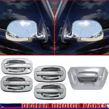 2002-2006 Chevy Avalanche Chrome 4 Door Handle COVERS No PSG KH+Mirrors+Tailgate