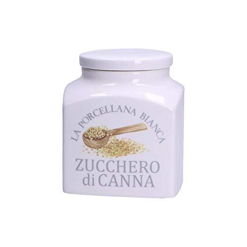 Barattolo Zucchero di Canna La Porcellana Bianca Deco 1.1L Conserva