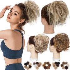 LARGE Messy Bun Hair Piece Scrunchie Updo Wrap Hair Extensions As Human Ladies
