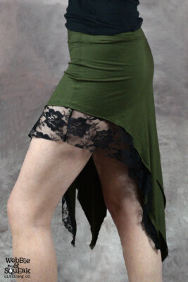 COTTON LYCRA SKIRT Lace Pixie Cosplay Hippy Boho Steampunk Psytrance Festival 