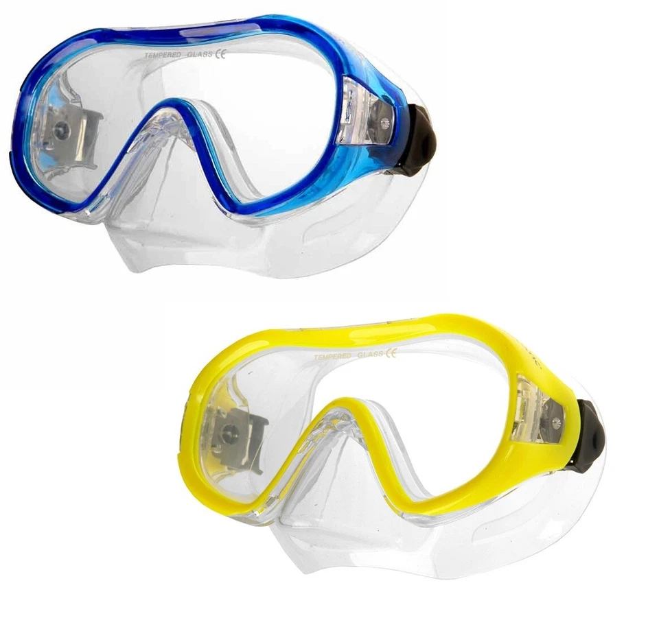 AQUA SPEED Kinder Tauchermaske Taucherbrille Junior blau / gelb