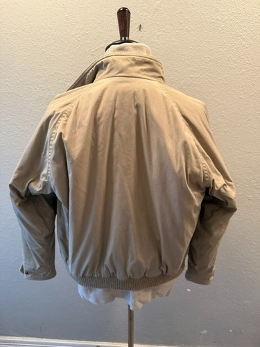 Vintage Eddie Bauer Bomber Thinsulate Full Zip Jacket Beige Sz L? NO SIZE TAG - Picture 3 of 14