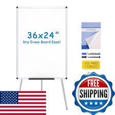 Viz-Pro Whiteboard Easel 36 X 24 Inches Portable Dry Erase Board Height