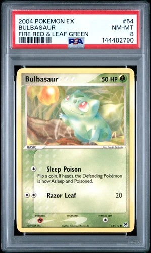 2004 POKEMON EX FIRE RED & LEAF GREEN #54 BULBASAUR PSA 8