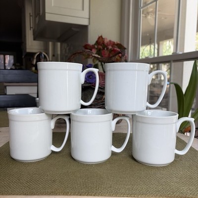 Williams Sonoma Pantry Essentials Coffee Mugs 12 oz.White Set of 5  Porcelain EUC | eBay