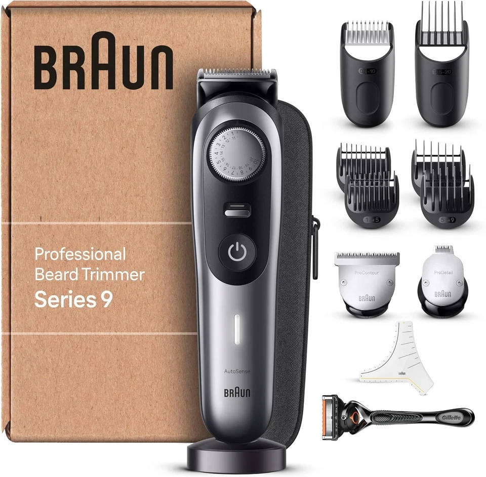 Braun Barttrimmer Series 9 BT9440 kabellos, wasserdicht, 11-Tools - Neu & OVP