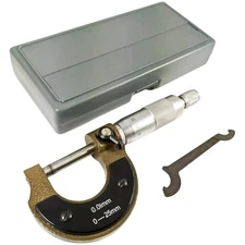 0-25mm Metric Utility Micrometer Precision Carbide Tips w/ Storage Case Accuracy