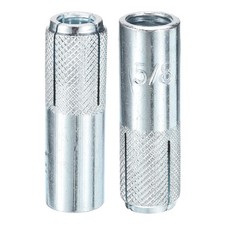 5/8"x2-1/2" Drop-In Anchors 2Pack Carbon Steel Sleeve Anchors Silver