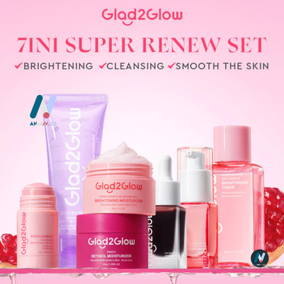 GLAD2GLOW 7in1 Brighten Toner Feuchtigkeitscreme Mildert Poren Dunkle...
