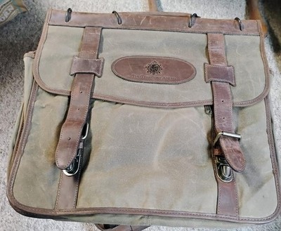 18''X15''  'The Territory Ahead' Waxed Canvas & Leather  Expandable Messenger Bag