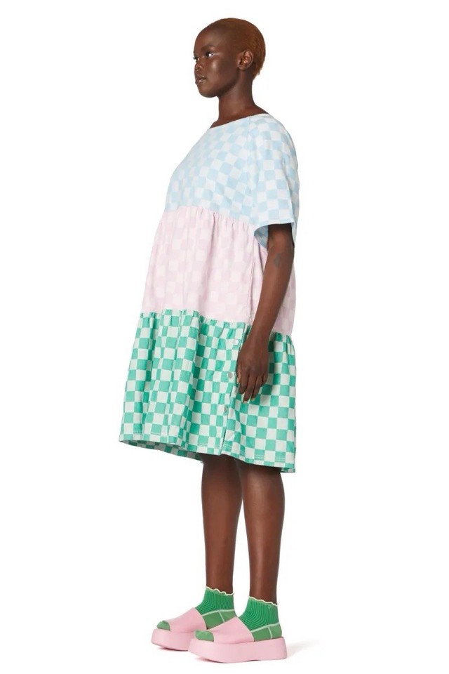 Gorman Checkers Arizona Tiered Dress Baby Doll Tiered Women’s Size 12