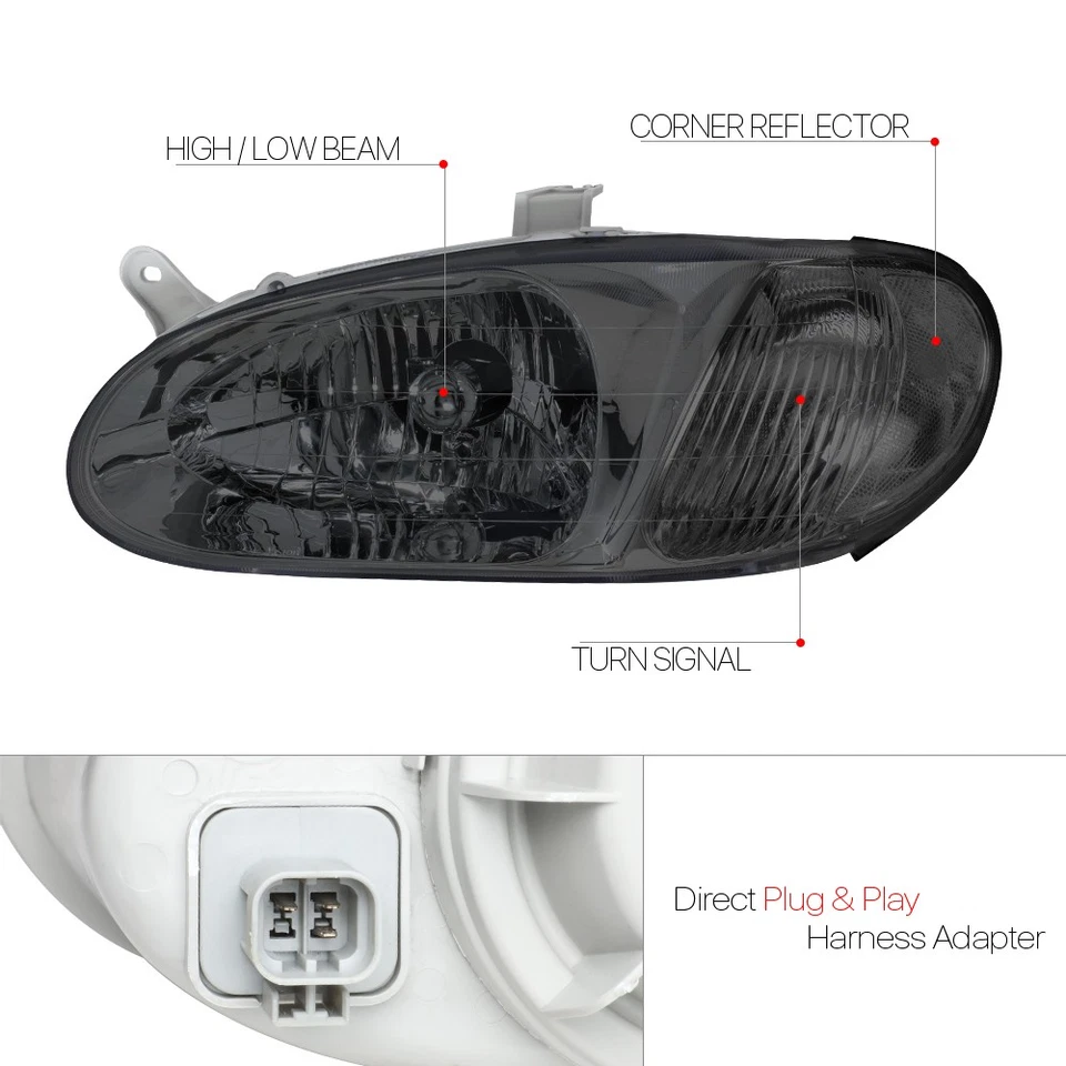 Se adapta a Kia Sephia 1998-2001 [cromo/humo] cristal esquinero faro lámpara Foto 3 de 4