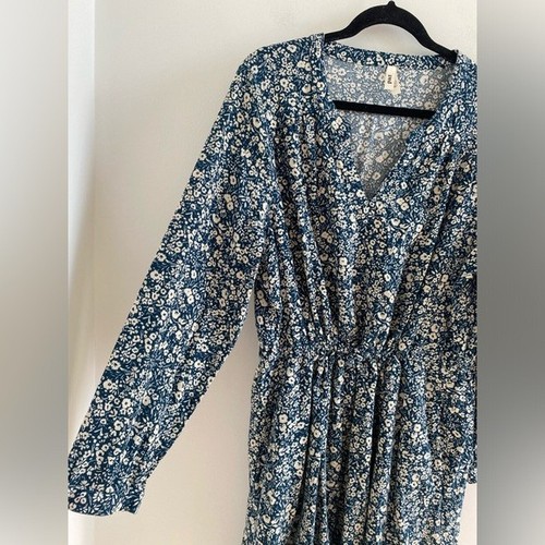 Pact Organic Cafe Crepe Tiered Dress Celestial Prairie Floral Print Size XL - Picture 7 of 12
