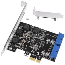 PCIE to Internal 2 Port 19Pin Header 4 Port USB 3.0 Expansion Adapter Card 5Gbps