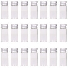 24 Sets 10Ml Glass Vials Small Bottles Mini Tiny Jars with Aluminum Screw Caps S