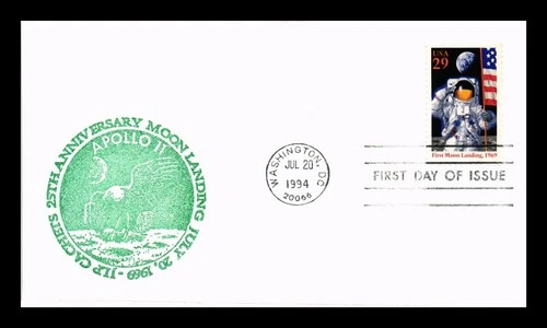 DR JIM STAMPS US COVER APOLLO 11 MOON LANDING 25TH ANNIVERSARY FDC JLP CACHETS