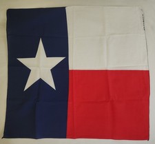 VINTAGE NEW OLD STOCK TEXAS STATE FLAG BANDANA USA MADE 22" x 24"