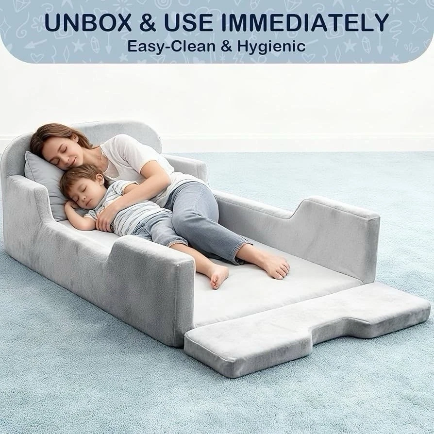 Cama de piso para niños pequeños laapee, no necesita montaje - cama para niños de espuma completa súper suave  Foto 2 de 4