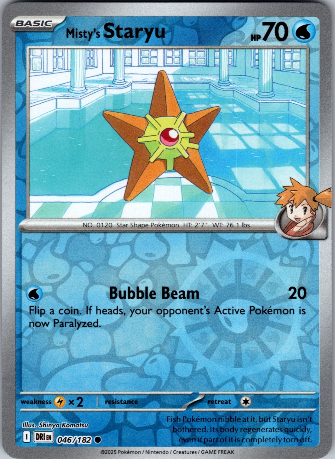 Misty's Staryu 046/180 Common Reverse Holo SV10: Destined Rivals NM
