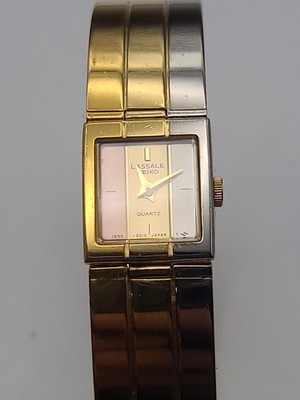 Vintage ladies Seiko Lassale Tri Color Petite bangle watch 1E50
