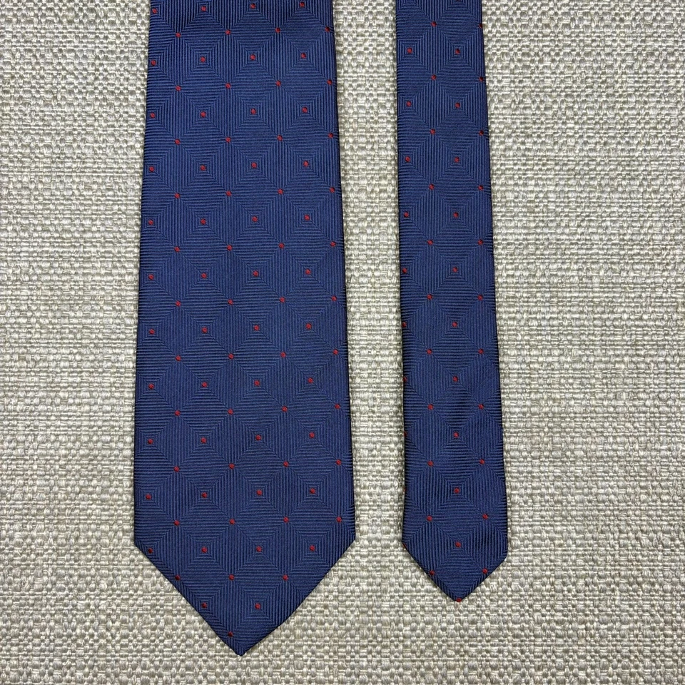 Corbata para hombre Burberrys of London azul rojo 100 % seda 60" x 3 3/4" Inglaterra Foto 2 de 4