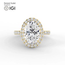 Oval Diamond Engagement Ring 14k Yellow Gold Labgrown 6 Ct Solitaire