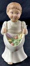 LENOX Barefoot Blessings Cheerful Giver Figurine Girl w/Apron Full of Vegetables