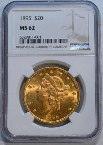 1895  Liberty $20 gold NGC MS62 US gold coin  great coin!!