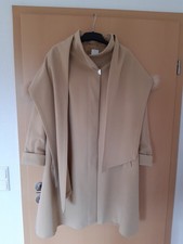 Goldix Mantel Cape 46 Lammwolle Kaschmir Beige Neuwertig Fell Pelz