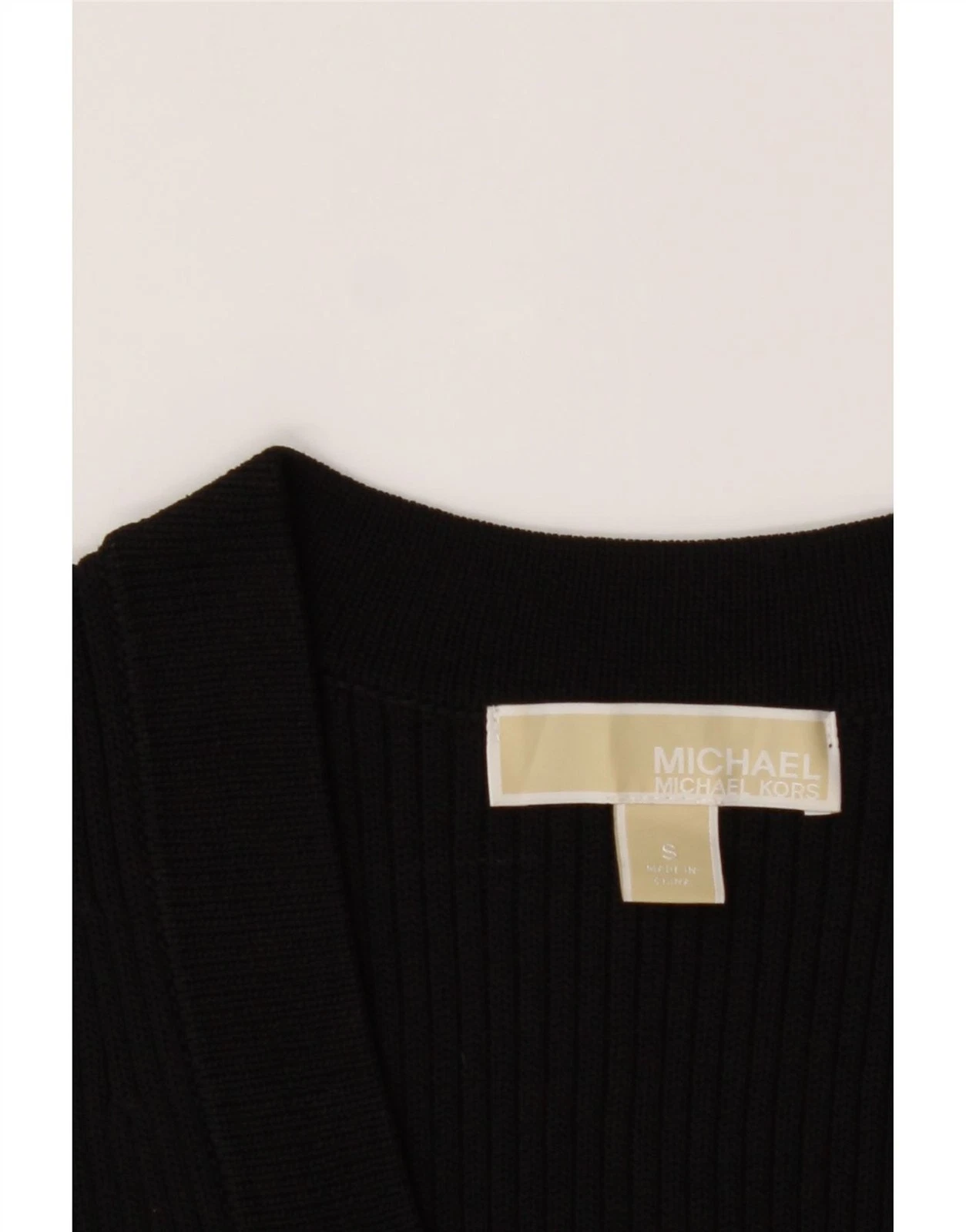 MICHAEL KORS abito donna maglia senza maniche bodycon UK 10 piccolo nero AB14