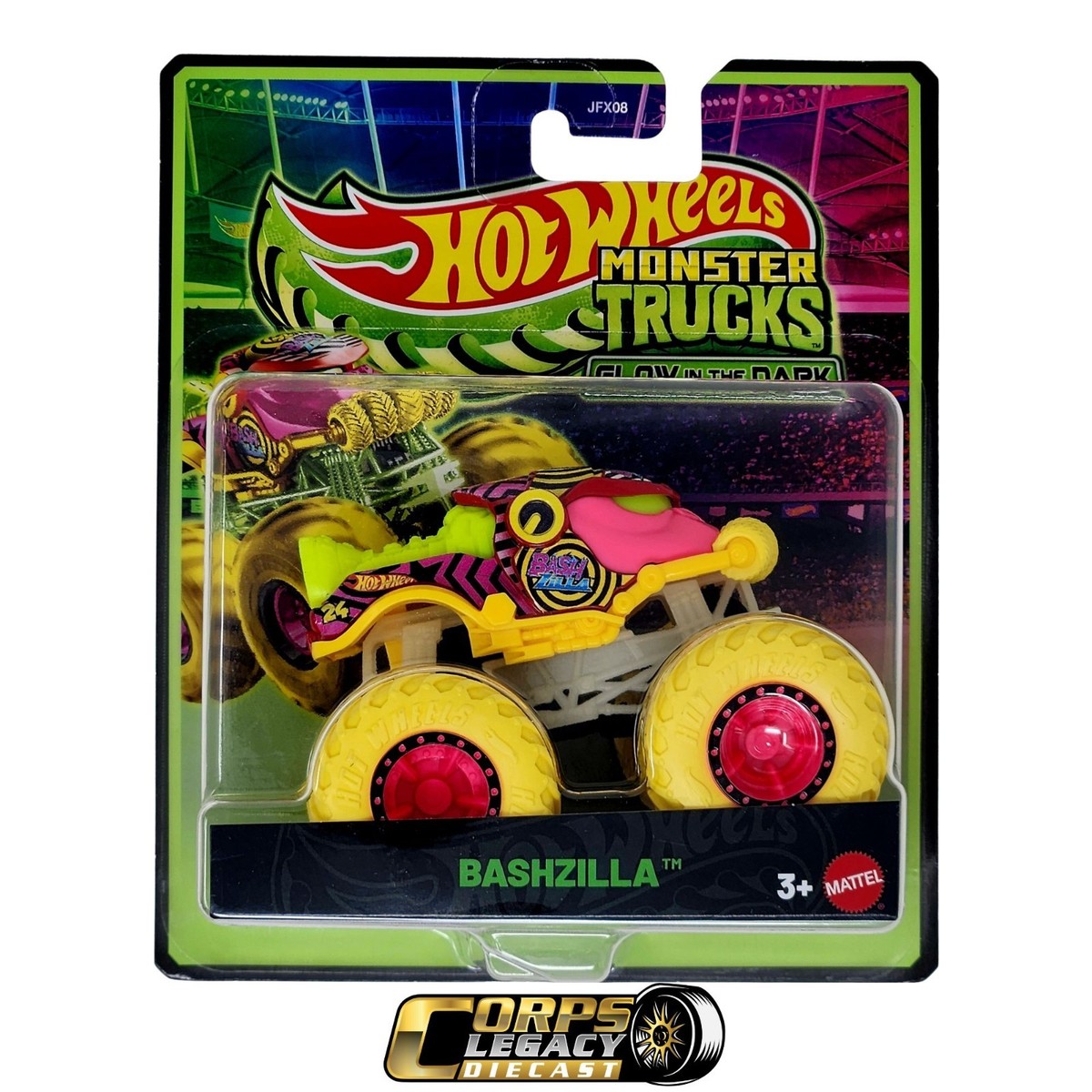 Hot Wheels Monster Trucks Bashzilla Glow in the Dark 1:64 2026