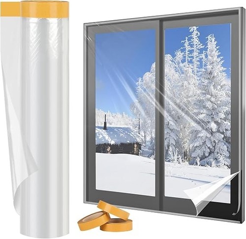 Window Insulation Kit 1.6m x 10m Long Indoor Window Shrink Film, POF Insulating