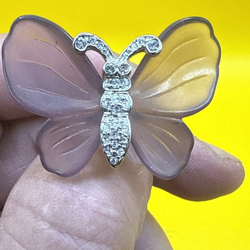 KENNETH JAY LANE PURPLE CRYSTAL BUTTERFLY RING