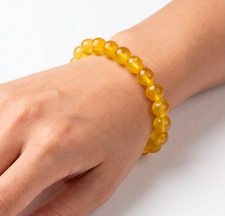 Natural Yellow Aventurine Bracelet 10mm Smooth Rondelle Beads Healing Crystal