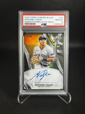 2024 TOPPS CHROME BLACK ANTHONY VOLPE SUPER FUTURES AUTO-GOLD #AV GEM MT 10