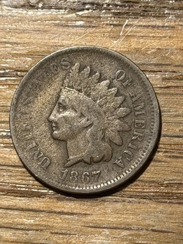 1867 FULL DATE Indian Head Cent Penny Good++