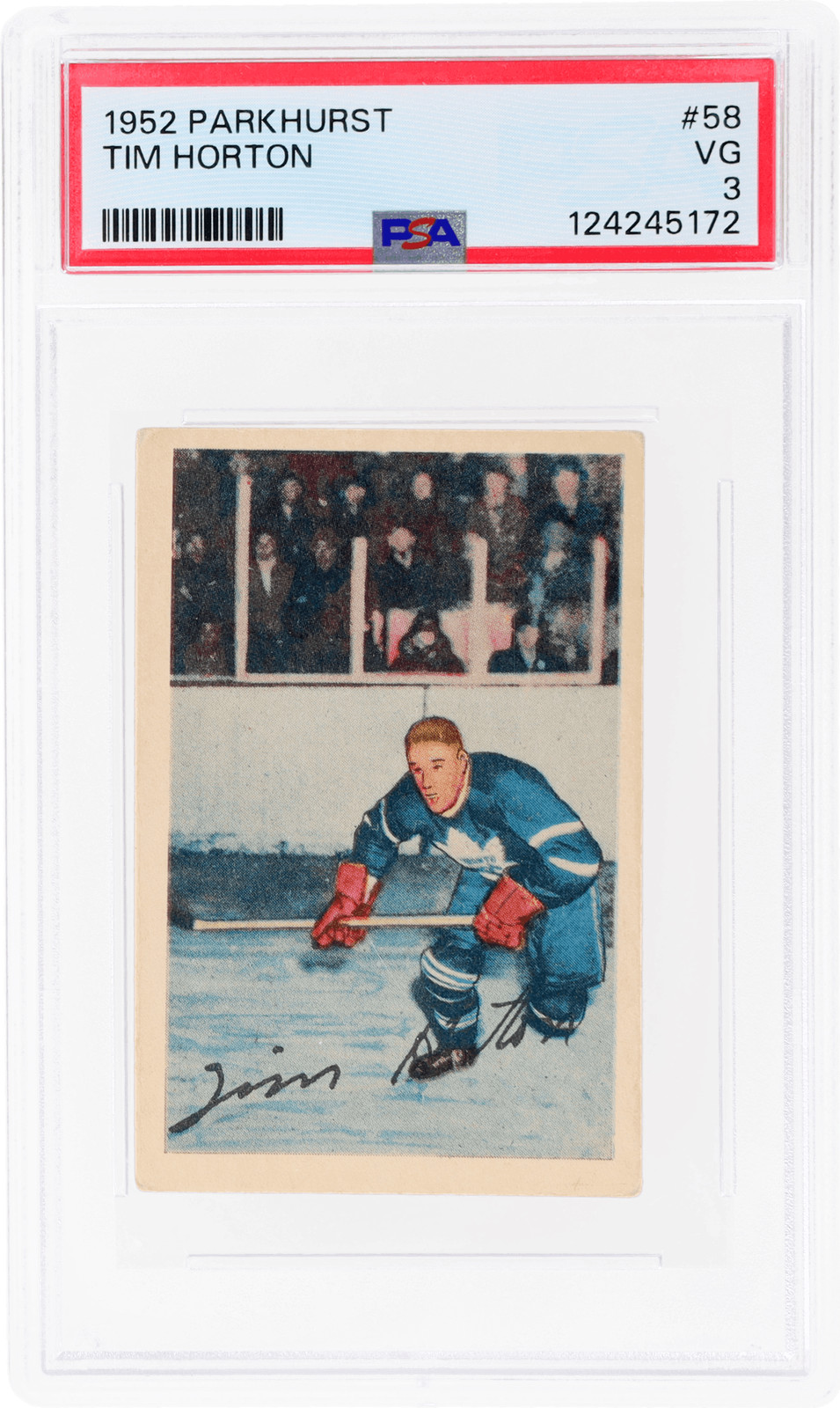 1952 Parkhurst Tim Horton #58 PSA 3 Rookie RC
