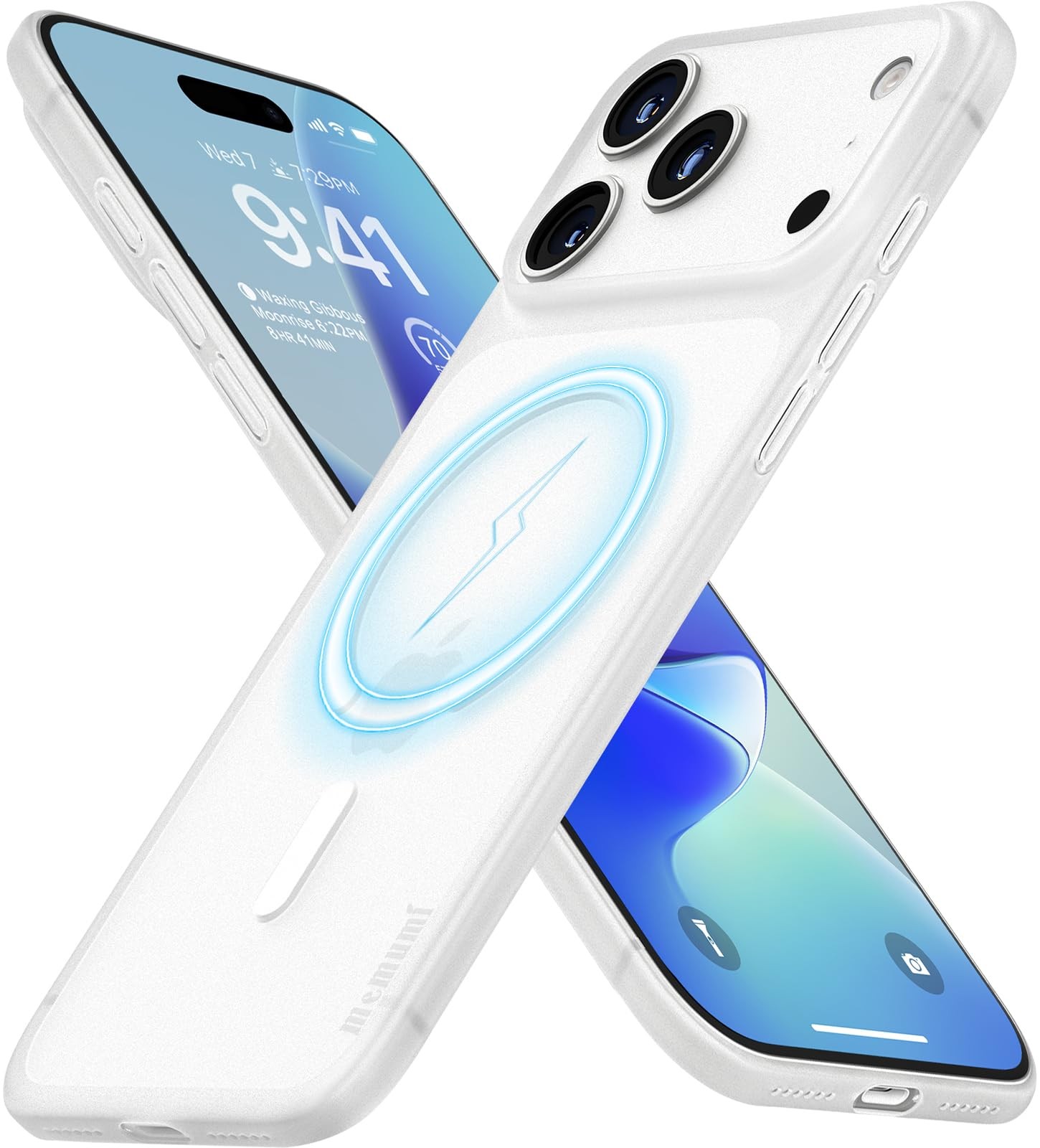 Coque magnétique pour iPhone 17 Pro, étui ultra mince de 0.3 mm transparent