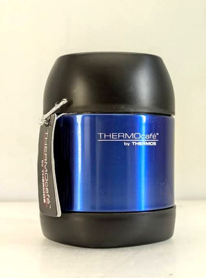 Thermos 12 oz ThermoCafe Stainless Steel Blue Insulated Vacuum Food Jar Blue