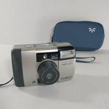 Minolta Vectis 200 IX-Date Silver Point Shoot APS Film Camera With Case Tested