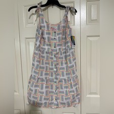 Target Take Pride Linen Blend Tie Shoulder Rainbow Dress Size XS