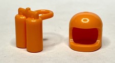 LEGO Orange Classic Spaceman Helmet and Air Tank New