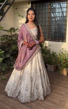 Elegant Chinon Lehenga Choli Set Thread Embroidery Sequins Work Party Wear
