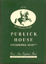 Publick House Sturbridge MA Menu 1947