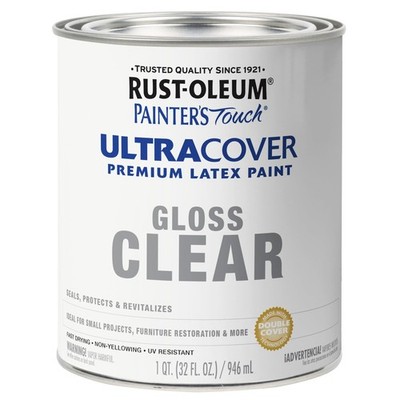 Rust-Oleum 242057 Painter's Touch Latex 1 Quarts (Pack of 1), Gloss Clear