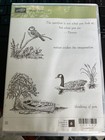 Stampin' Up! Moon Lake. Row Boat, Lake, Sparrow, Goose, Cattails & Thoreau. New