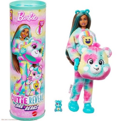 Barbie Cutie Reveal Care Bears Doll & Accessories, Series 2 Good Vibes Bear w...