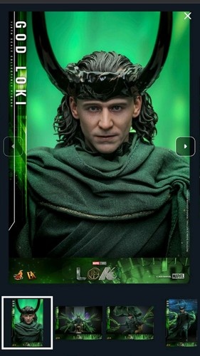 Hot Toys God Loki Marvel 1/6 Scale 12" Figure Sideshow 913301 DX40 New - Picture 1 of 6